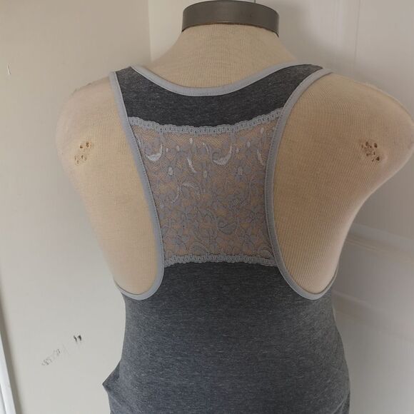 Adidas Ladies Racer Back Tank Top Medium Gray - Picture 5 of 16